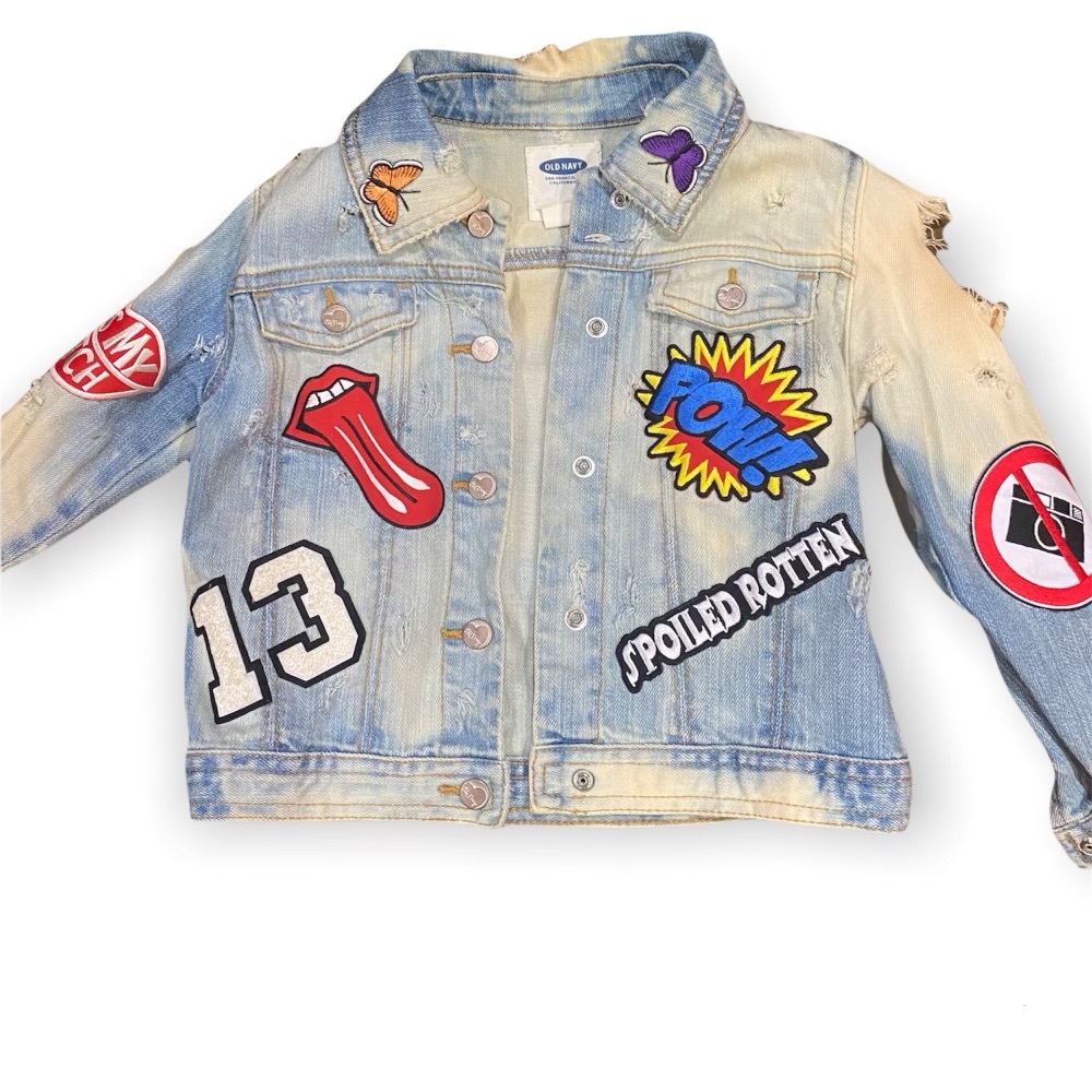 Custom pre owned denim jacket